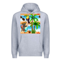 Heather Grey tropical animals seamless pattern Premium Hoodie - BundleAndBundleShop
