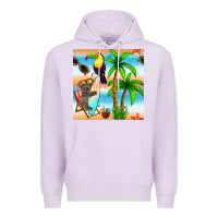 Lilac tropical animals seamless pattern Premium Hoodie - BundleAndBundleShop