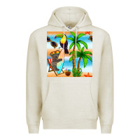 Oatmeal Heather tropical animals seamless pattern Premium Hoodie - BundleAndBundleShop