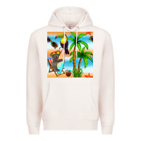 Pale Pink tropical animals seamless pattern Premium Hoodie - BundleAndBundleShop