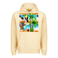 Pina Colada tropical animals seamless pattern Premium Hoodie - BundleAndBundleShop