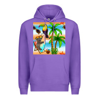 Purple tropical animals seamless pattern Premium Hoodie - BundleAndBundleShop