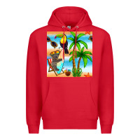 Red tropical animals seamless pattern Premium Hoodie - BundleAndBundleShop