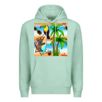 Seafoam tropical animals seamless pattern Premium Hoodie - BundleAndBundleShop