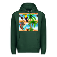 Sports Green tropical animals seamless pattern Premium Hoodie - BundleAndBundleShop