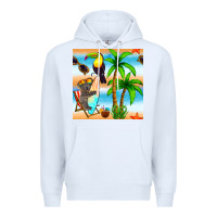 White tropical animals seamless pattern Premium Hoodie - BundleAndBundleShop