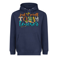 Navy just a small town teacher Heavyweight Hoodie - texasbilliewilder
