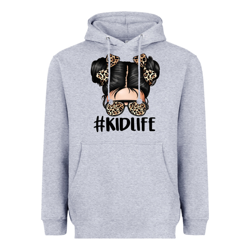 Kid Life Leopard Messy Bun Heavyweight Hoodie by texasbilliewilder | Teevron