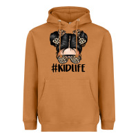 Meerkat kid life leopard messy bun Heavyweight Hoodie - texasbilliewilder