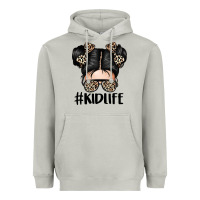Moon Dust kid life leopard messy bun Heavyweight Hoodie - texasbilliewilder
