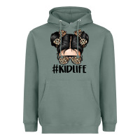 Sage kid life leopard messy bun Heavyweight Hoodie - texasbilliewilder