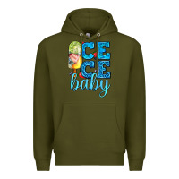 Army Green ice ice baby with popsicle Premium Hoodie - AdoDesignShop