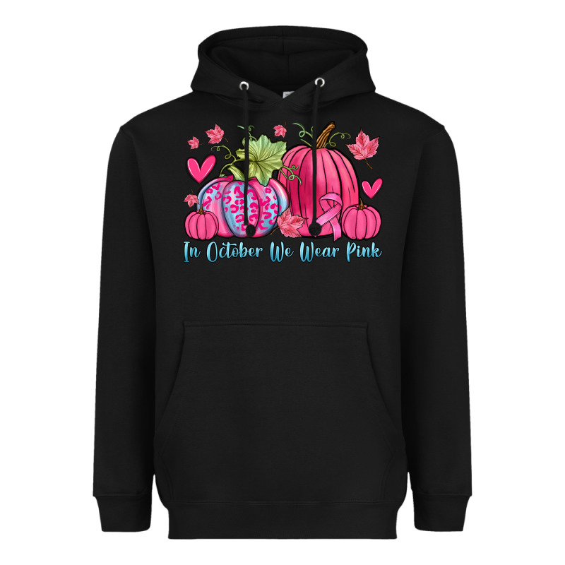 In October We Wear Pink Heavyweight Hoodie by Zillion Design Studio | Teevron