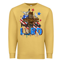 Antique Gold trust in the lord Premium Sweatshirt - Zillion Design Studio
