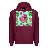 Burgundy floral background Premium Hoodie - BundleAndBundleShop