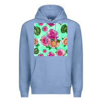 Colony Blue floral background Premium Hoodie - BundleAndBundleShop