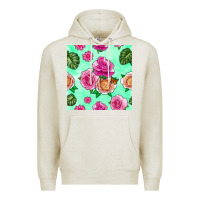 Oatmeal Heather floral background Premium Hoodie - BundleAndBundleShop