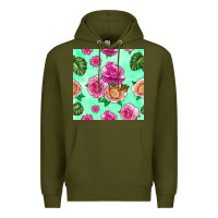 Army Green floral background Premium Hoodie - BundleAndBundleShop