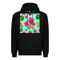 Black floral background Premium Hoodie - BundleAndBundleShop