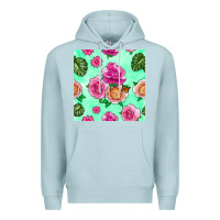 Blue Mist floral background Premium Hoodie - BundleAndBundleShop