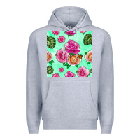 Heather Grey floral background Premium Hoodie - BundleAndBundleShop