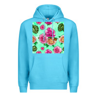 Ocean Blue floral background Premium Hoodie - BundleAndBundleShop