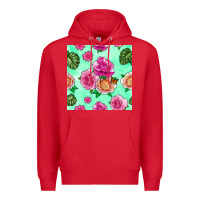 Red floral background Premium Hoodie - BundleAndBundleShop