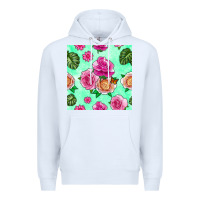 White floral background Premium Hoodie - BundleAndBundleShop