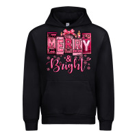 Black merry and bright pink Christmas Urban Hoodie - Jasminsmagicworld