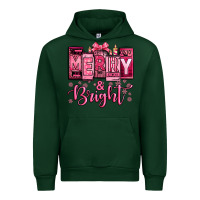 Forest Green merry and bright pink Christmas Urban Hoodie - Jasminsmagicworld