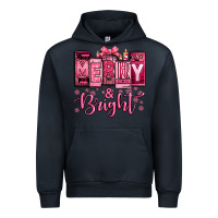 Navy merry and bright pink Christmas Urban Hoodie - Jasminsmagicworld