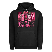 Pigment Black merry and bright pink Christmas Urban Hoodie - Jasminsmagicworld