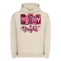 Pigment French Oak merry and bright pink Christmas Urban Hoodie - Jasminsmagicworld