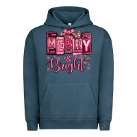 Pigment Midnight Navy merry and bright pink Christmas Urban Hoodie - Jasminsmagicworld