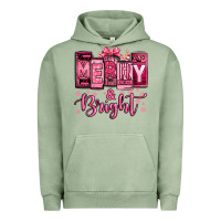 Pigment Oil Green merry and bright pink Christmas Urban Hoodie - Jasminsmagicworld