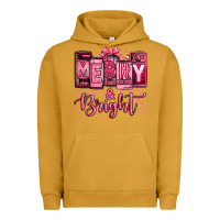 Pigment Peanut Butter merry and bright pink Christmas Urban Hoodie - Jasminsmagicworld