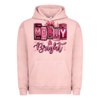 Pigment Salmon merry and bright pink Christmas Urban Hoodie - Jasminsmagicworld