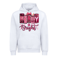 White merry and bright pink Christmas Urban Hoodie - Jasminsmagicworld