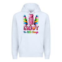 White enjoy the little things Premium Hoodie - AdoDesignShop