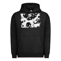 Pigment Black black and white cowhide backround Urban Hoodie - NancyCooperArtShop