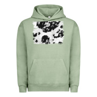Pigment Oil Green black and white cowhide backround Urban Hoodie - NancyCooperArtShop