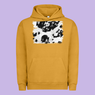Black And White Cowhide Backround Urban Hoodie Designed By Nancycooperartshop