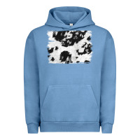 Pigment Pebble Blue black and white cowhide backround Urban Hoodie - NancyCooperArtShop