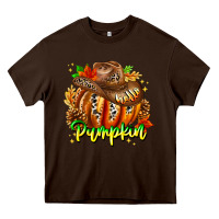 Chocolate Brown Hello Pumpkin Heavy Core Tee - CowhideDigitalArt