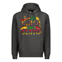 Charcoal Heather cinco de mayo with pepper and sombrero Premium Hoodie - Artiststas