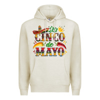 Oatmeal Heather cinco de mayo with pepper and sombrero Premium Hoodie - Artiststas