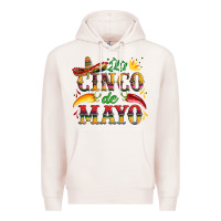 Pale Pink cinco de mayo with pepper and sombrero Premium Hoodie - Artiststas
