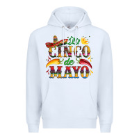 White cinco de mayo with pepper and sombrero Premium Hoodie - Artiststas