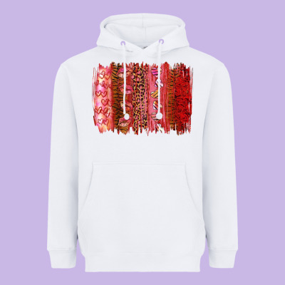 Valentine's Day Brushstroke Heavyweight Hoodie Designed By Ranaportraitstore