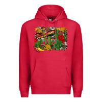 Cardinal mexican cacti background Premium Hoodie - Artiststas